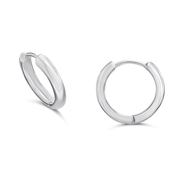 Silver Hinged Hoop Earrings - F13149