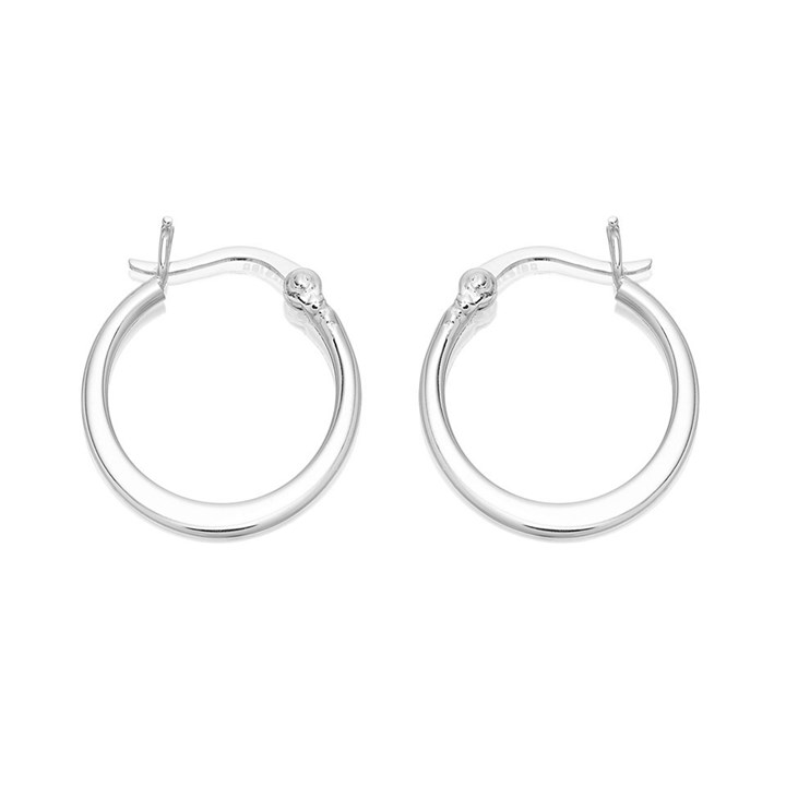 Silver Creole Hoop Earrings - 18mm - F1360