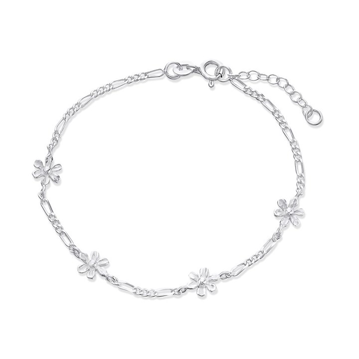 Silver Daisy Chain Bracelet - 7in - F14119
