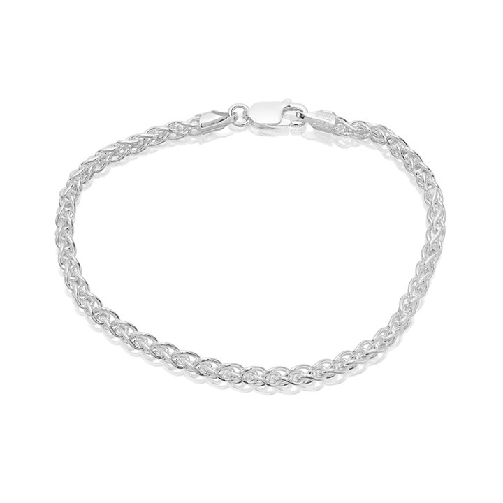 Silver 3mm Wide Spiga Bracelet - 7.5in - F14142