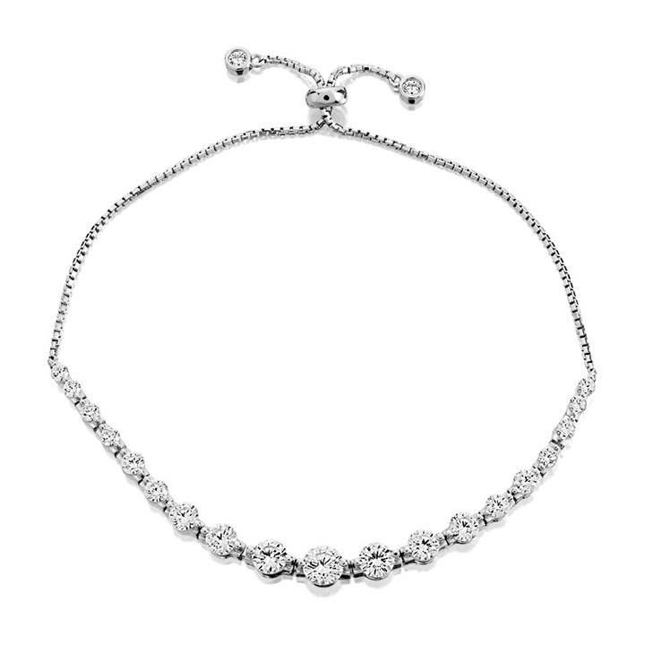 Silver Cubic Zirconia Slider Bracelet - F14162