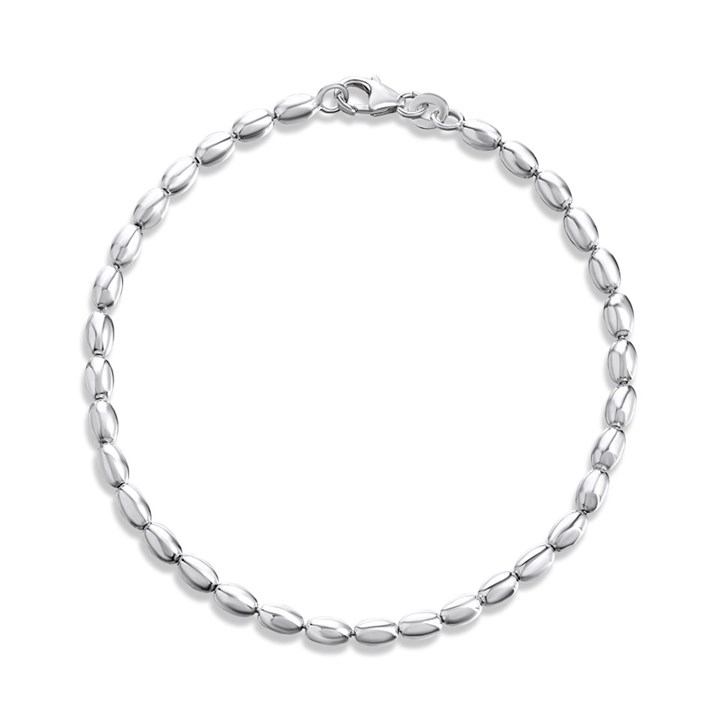 Silver Polished Pebble Bracelet - F14185