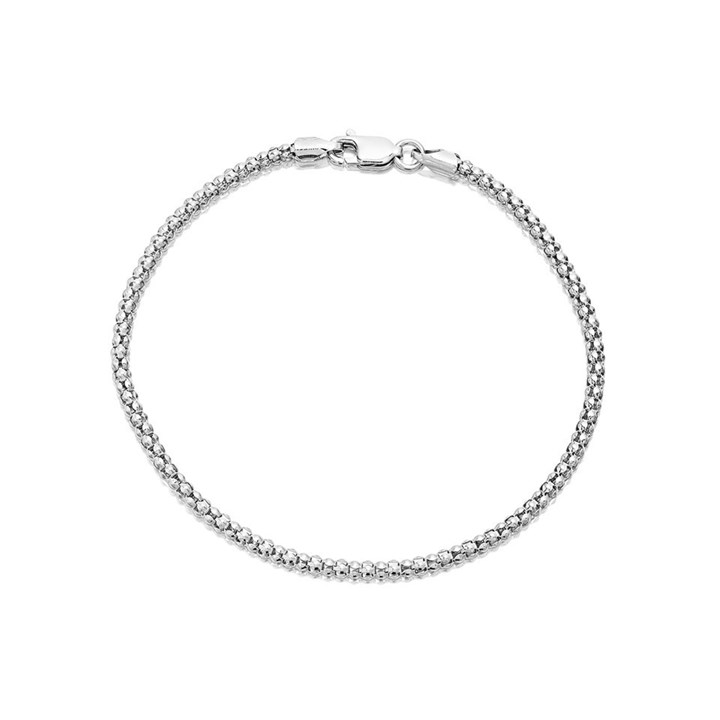 Silver Popcorn Bracelet - 7.5in - F1491
