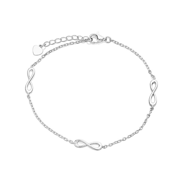 Silver Infinity Station Bracelet - 7.5in - F1496