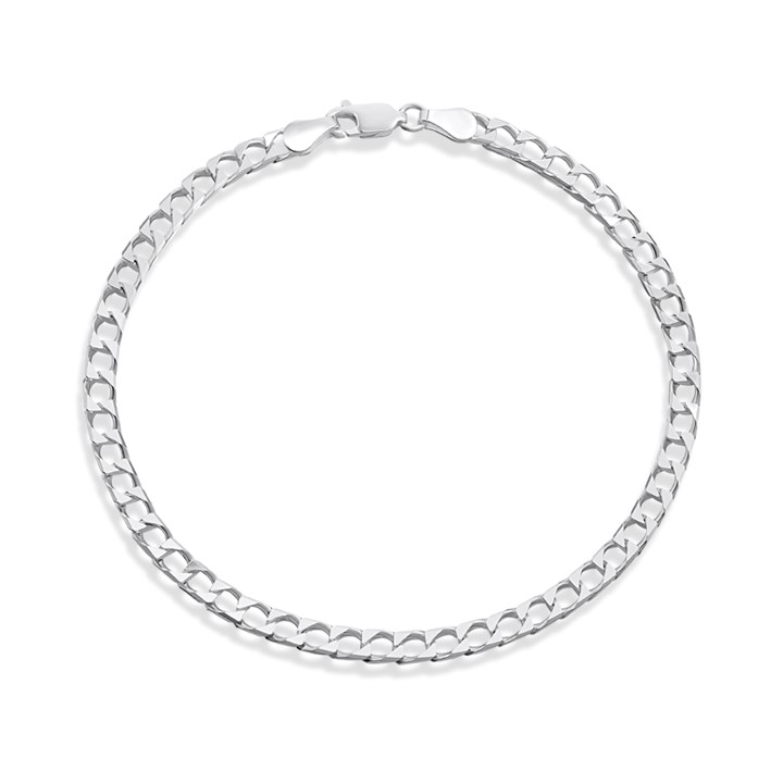 Silver Square Curb Bracelet - F1609