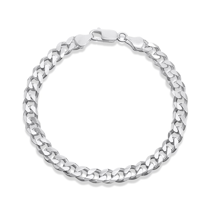 Silver Curb Bracelet - F1610