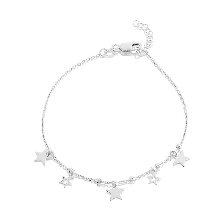 Silver Star Charm Anklet - 10in - F2028