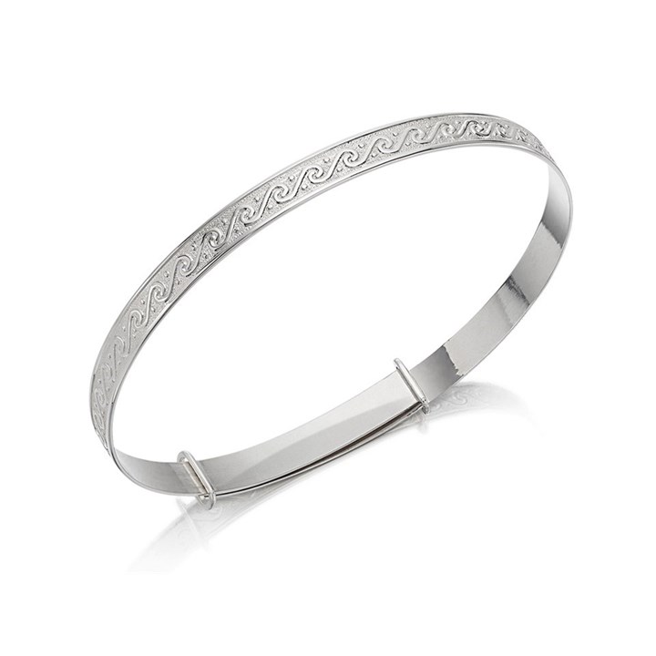 Silver Swirl Expanding Baby Bangle - F2631