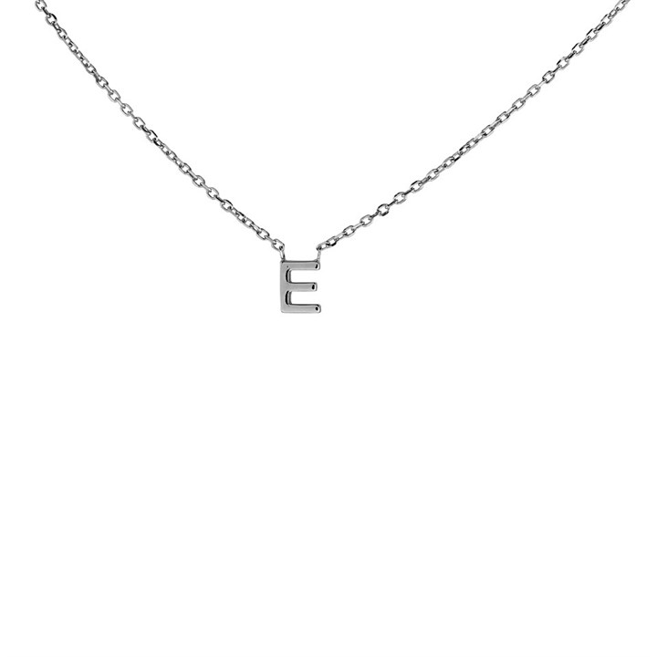 Silver Mini Initial E Necklace - F35104