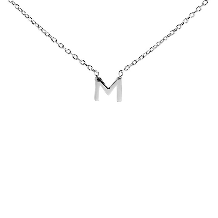 Silver Mini Initial M Necklace - F35112