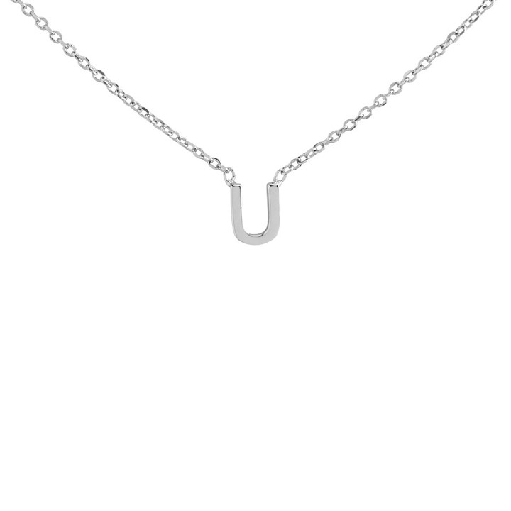 Silver Mini Initial U Necklace - F35120