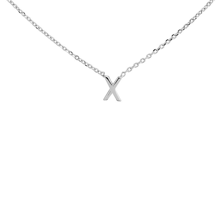 Silver Mini Initial X Necklace - F35123