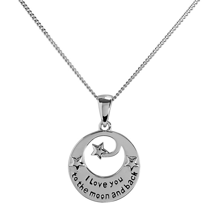 Silver Star and Moon Necklace - F35127