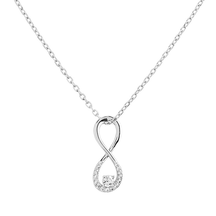 Silver Cubic Zirconia Infinity Necklace - F35139