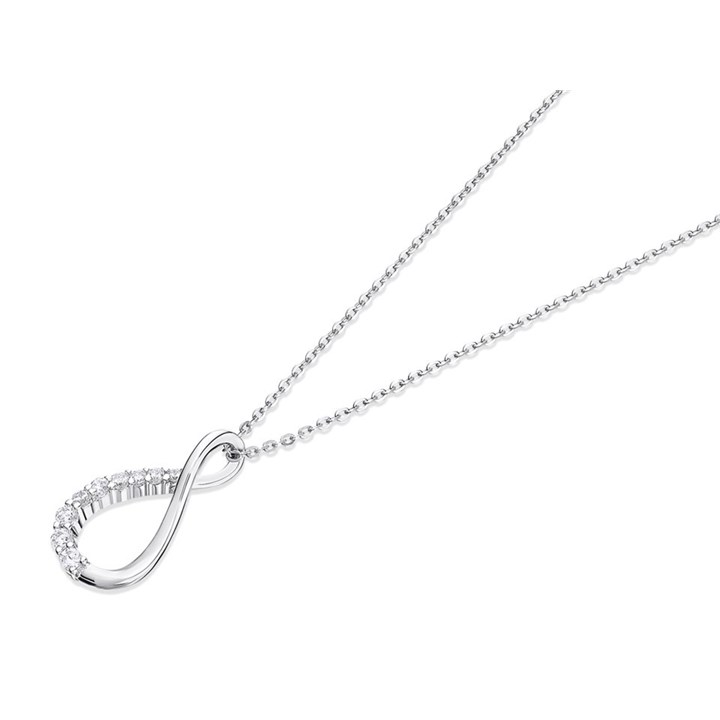 Silver Cubic Zirconia Infinity Necklace - F3561