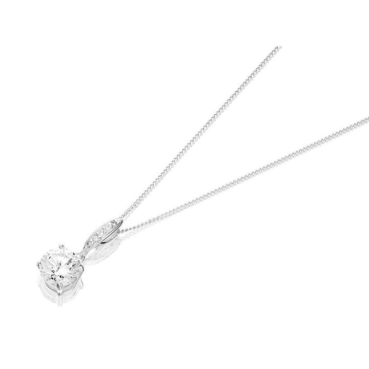 Silver Cubic Zirconia Necklace - F3567