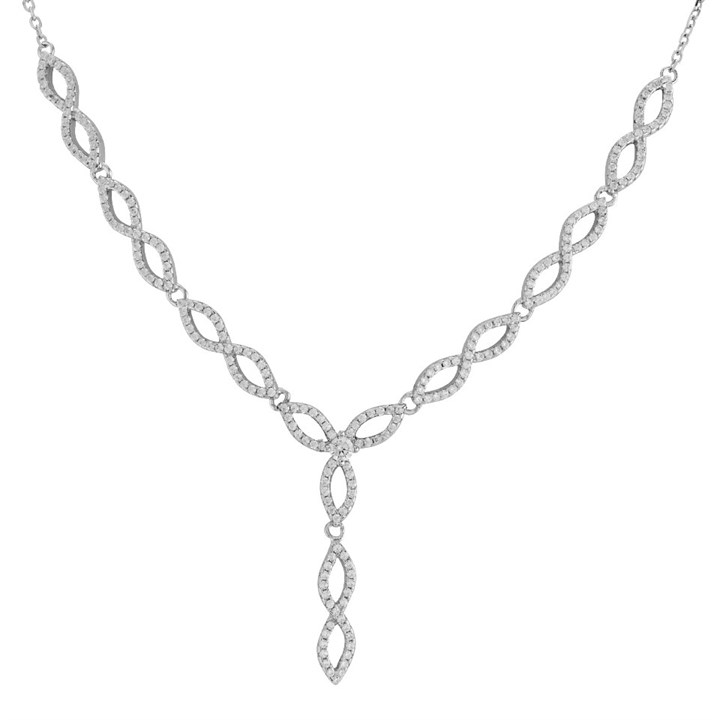 Silver Cubic Zirconia Infinity Necklace - F3581