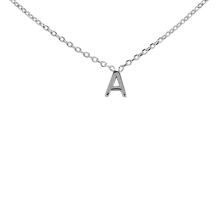 Silver Mini Initial A Necklace - F3588