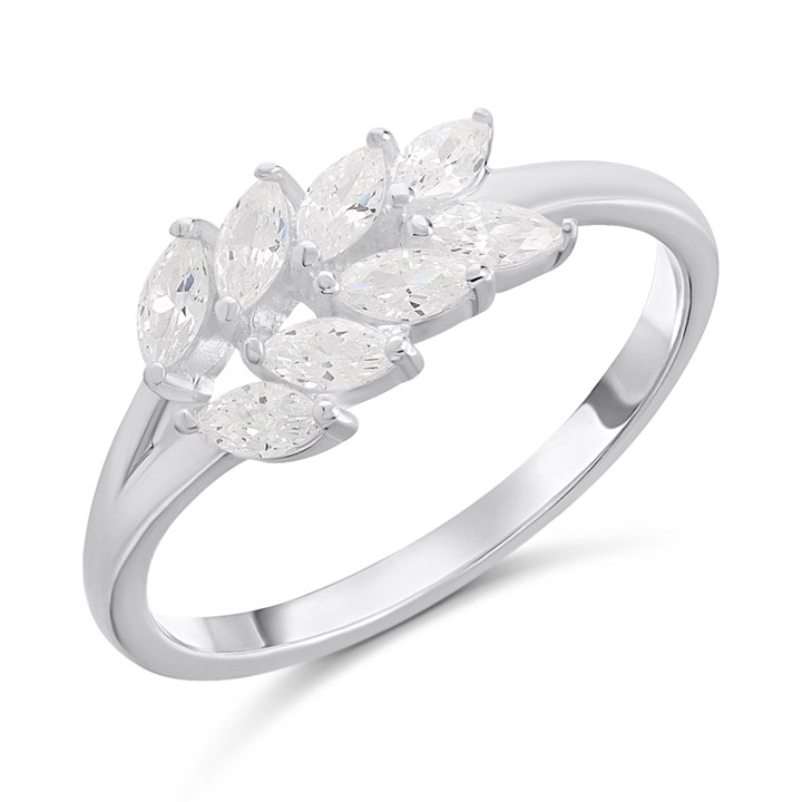 Silver Leaf Pattern Ring - F60111