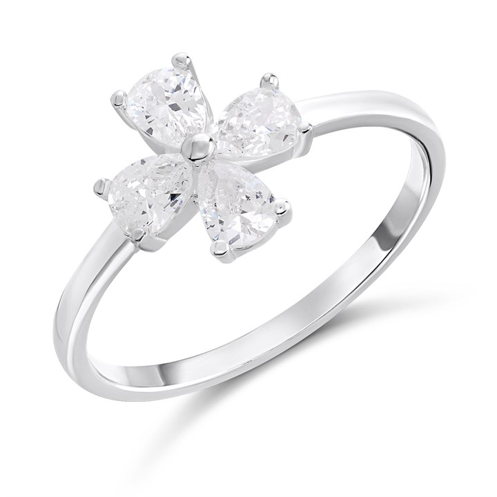 Silver Clover Ring - F60113