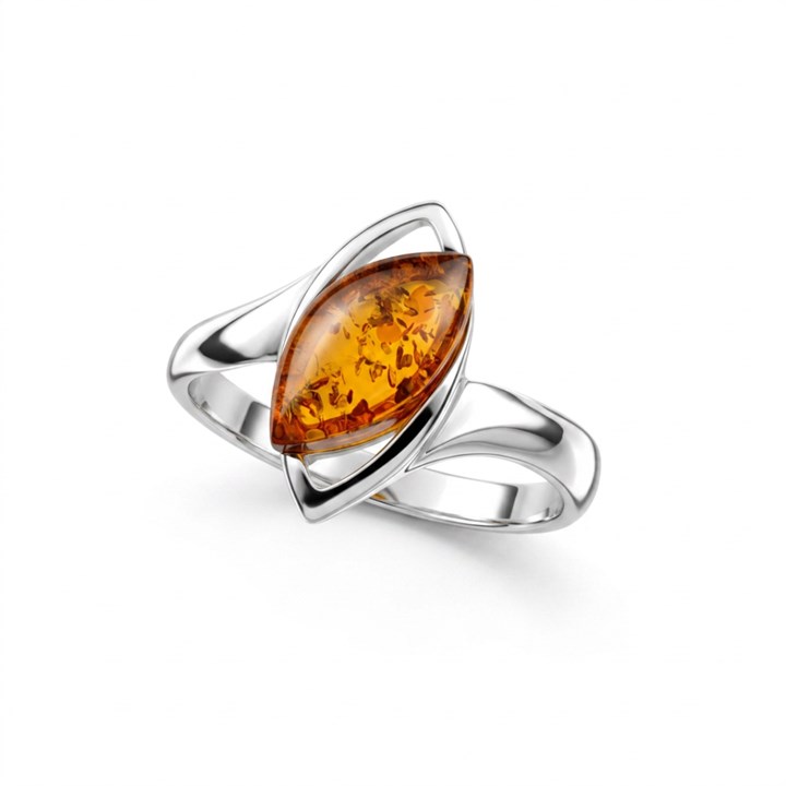 Silver Amber Ring - F60116