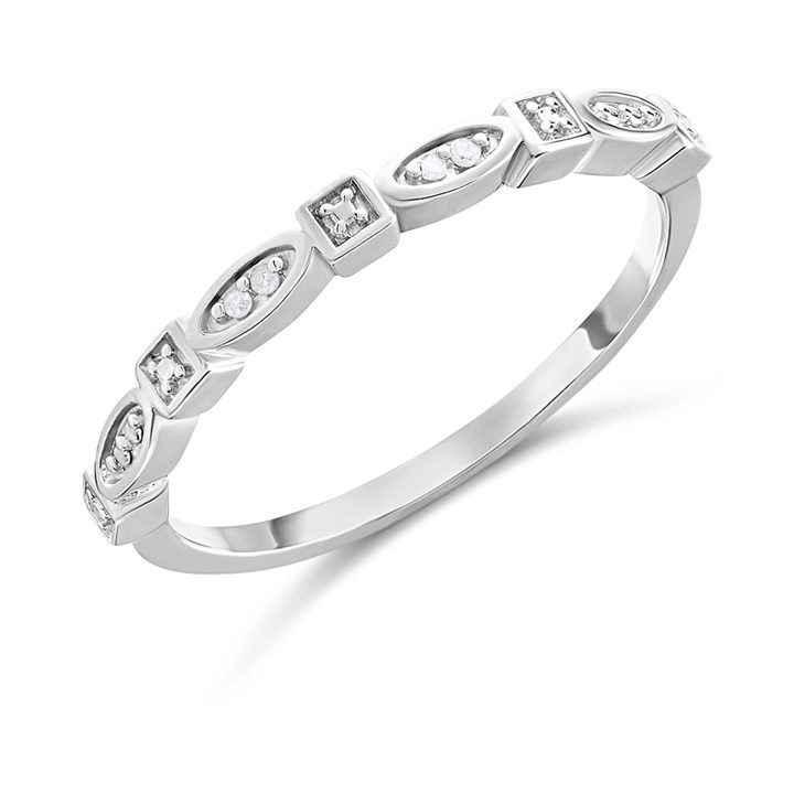 Silver Diamond Eternity Ring - F60129