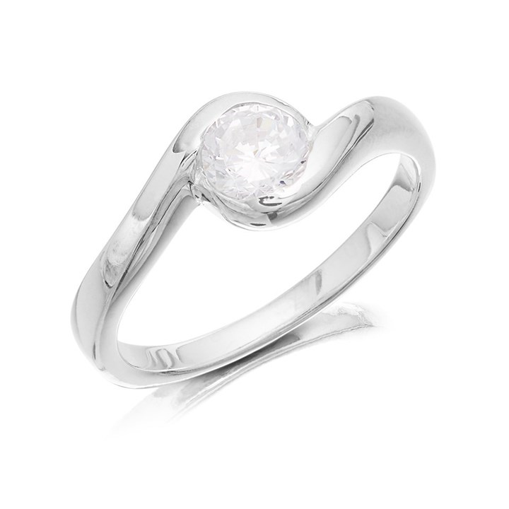 Silver Cubic Zirconia Wrap Ring - F6017