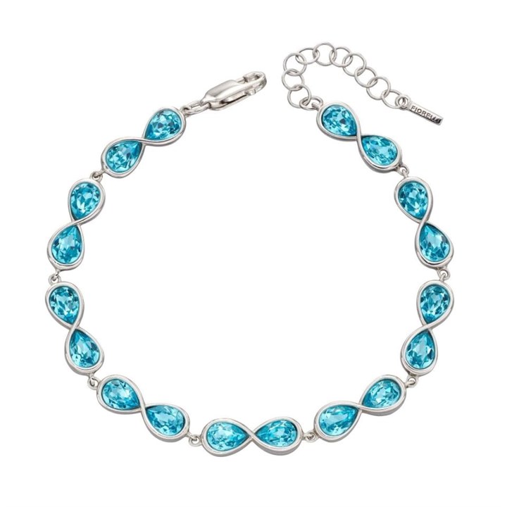 Fiorelli Silver Blue Crystal Infinity Bracelet - F66136