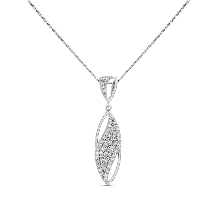 Fiorelli Silver P5193C Pave CZ Marquise Necklace - F66192
