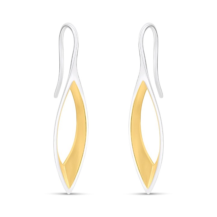 Fiorelli E6218 Silver Gold Plated Marquise Earrings - F66193