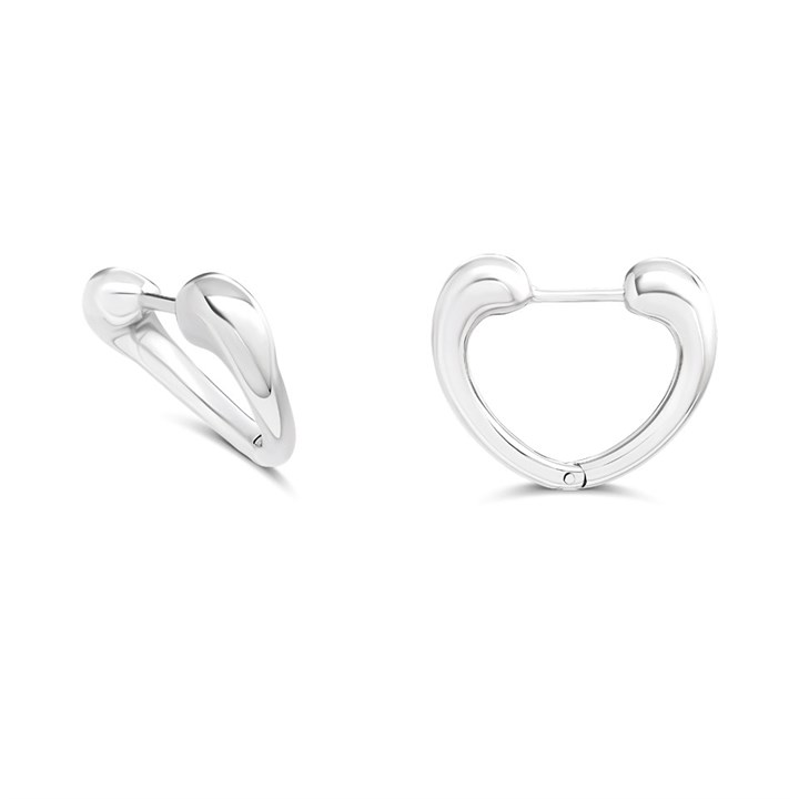 Fiorelli Silver E6232 Huggie Heart Earrings - F66194