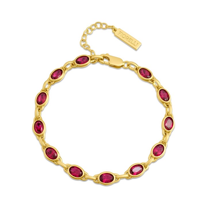 Fiorelli B5384P Silver Gold Plated Fuchsia Nano Crystal Bracelet - F66195
