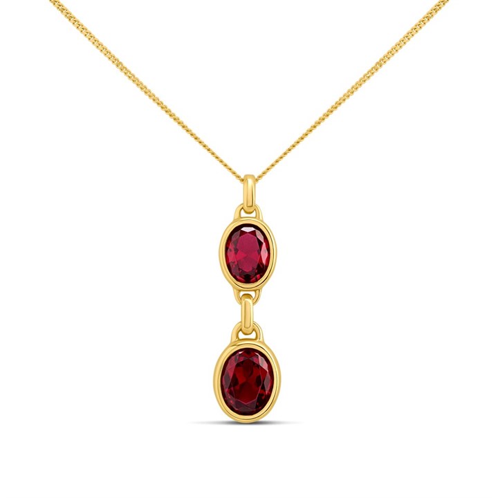 Fiorelli Silver P5200P Gold Plated Fuchsia Nano Crystal Necklace - F66198