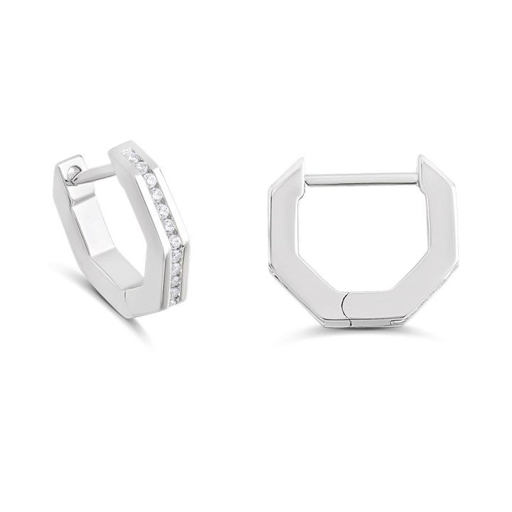 Fiorelli Silver E6133C CZ Octagon Earrings - F66201