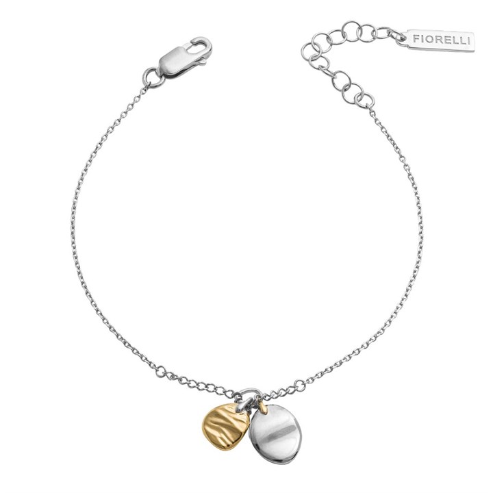 Fiorelli Silver B5385 9ct Gold Plated Organic Drop Bracelet - F66218