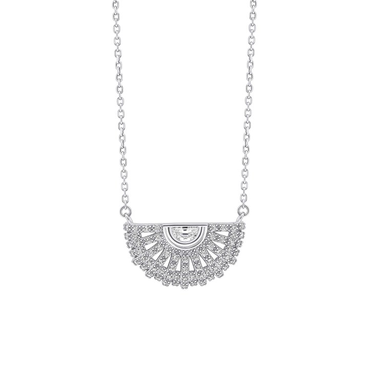 Fiorelli Silver CZ Fan Necklace - F66230