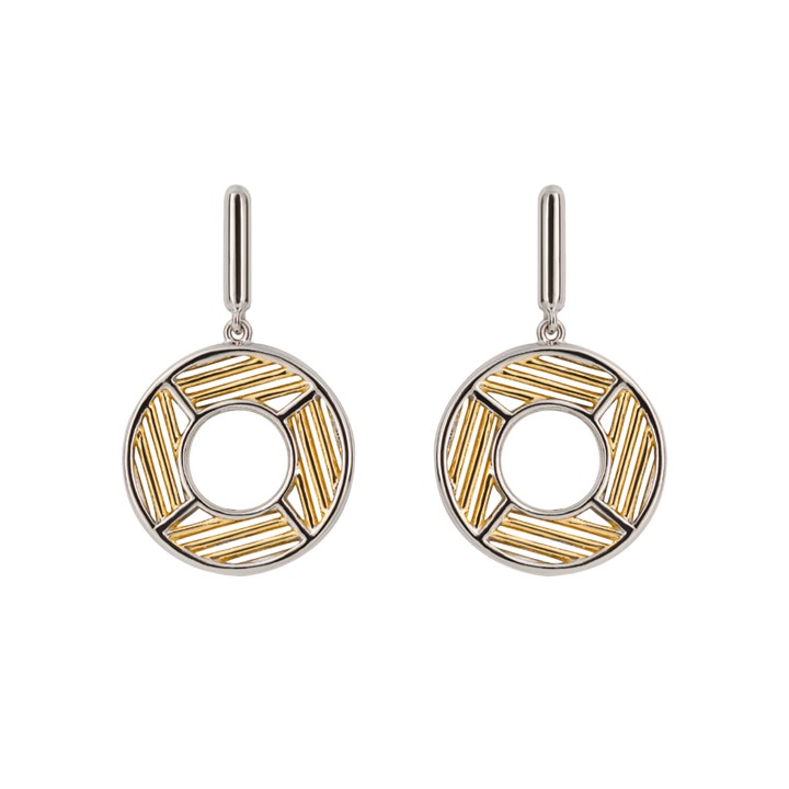Fiorelli Gold Plated Silver Open Circle Drop Earrings - F66231