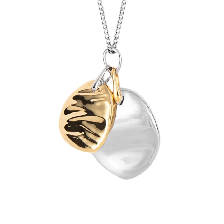 Fiorelli P5250 Silver Gold Plated Organic Double Necklace - F66237