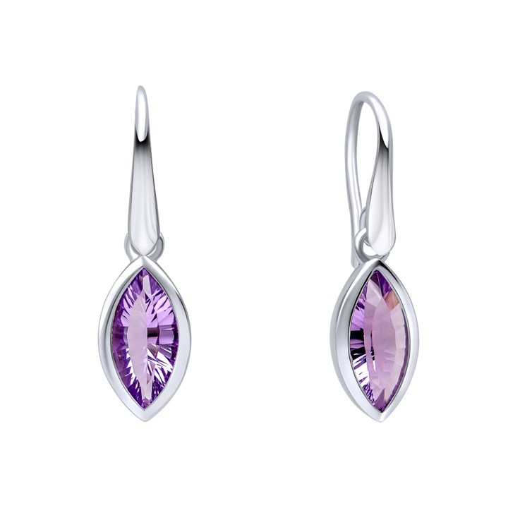 Fiorelli E6447M Silver Pink Amethyst Drop Earrings - F66242