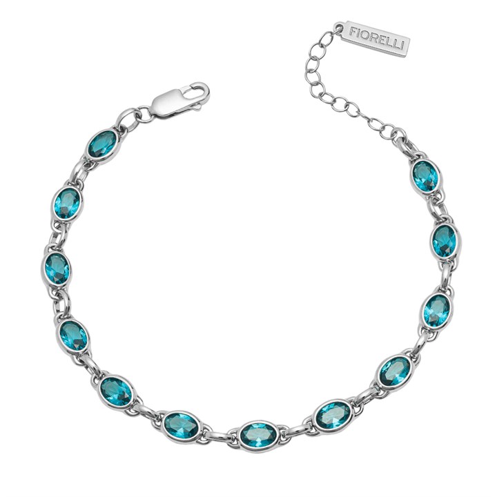 Fiorelli Silver Aqua Crystal Bracelet - F66243