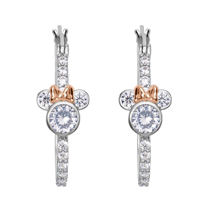 Disney Sterling Silver Mickey Mouse CZ Hoop Earrings - F67125