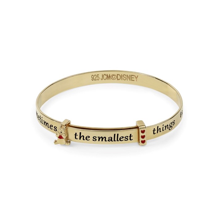 Disney Sterling Silver Winnie The Pooh Gold Plated Bangle - F67132