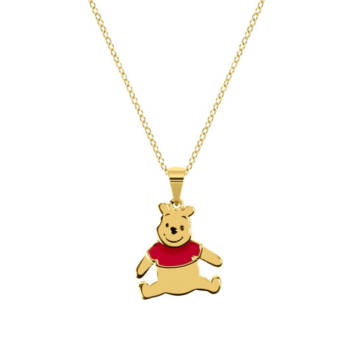 Disney Sterling Silver Winnie The Pooh Gold Plated Necklace - F67135