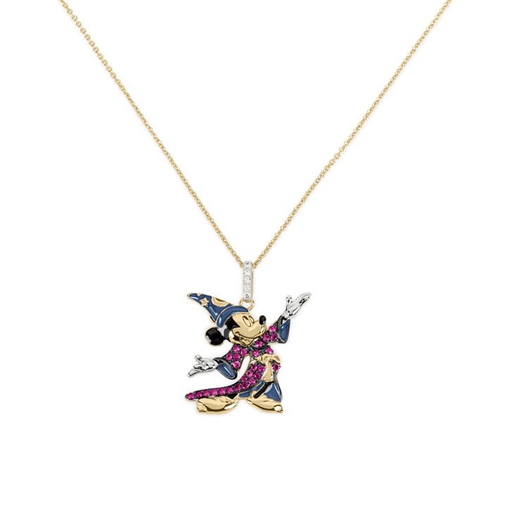 Disney Sterling Silver Mickey Mouse 18ct Gold Plated CZ Necklace - F67136