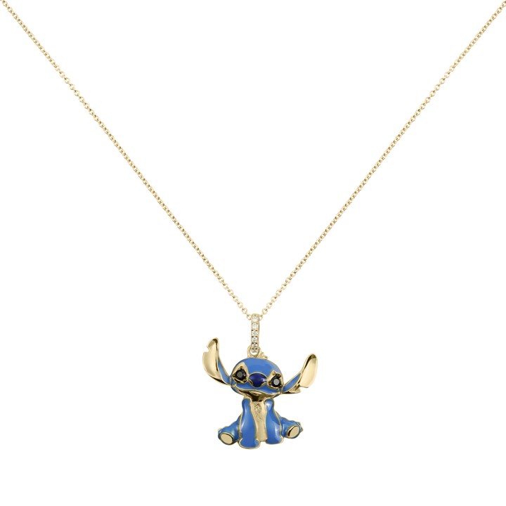 Disney Sterling Silver Enamel 3-D Stitch Necklace - F67162