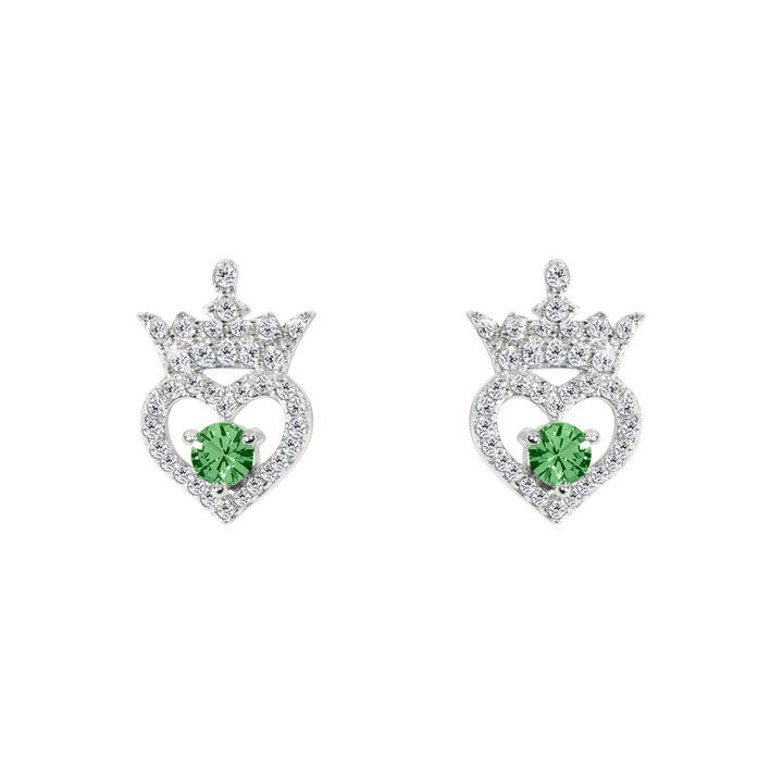 E906315RAUGL.PH Disney Silver Princess Green CZ Stud Earrings - F67179