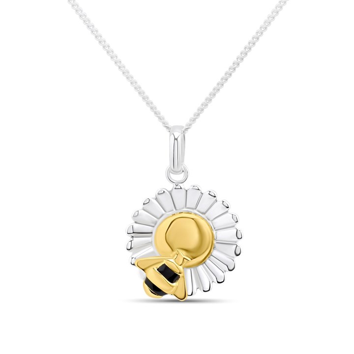 Elements Silver Bee And Sunflower Pendant P4838 - F68103