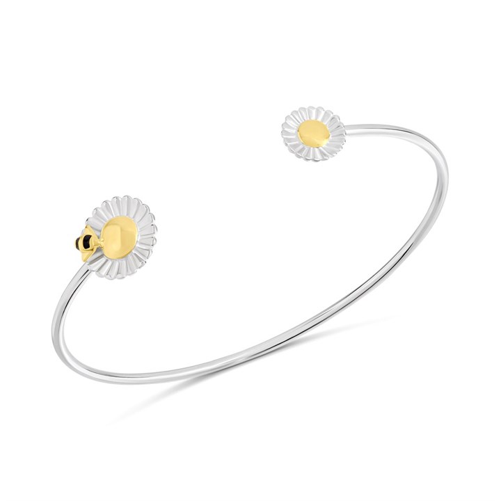 Elements Silver Bee And Sunflower Torque Bangle B5220 - F6890