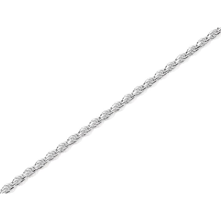 Silver Diamond Cut Rope Chain - 16in - F8749