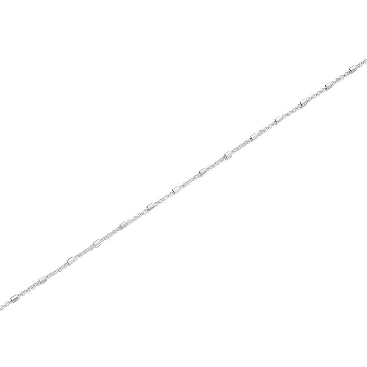 Silver Trace And Bar Chain - 18in - F8803